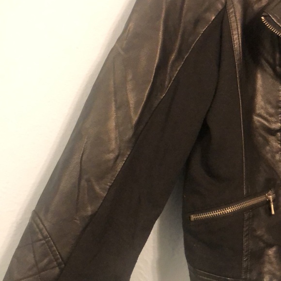 Bernardo Collection B Women’s Size M Black Moto Faux Leather Quilted Jacket - Picture 4 of 13